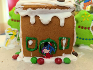 Winnie the Pooh Gingerbread House -Front View with Eeyore